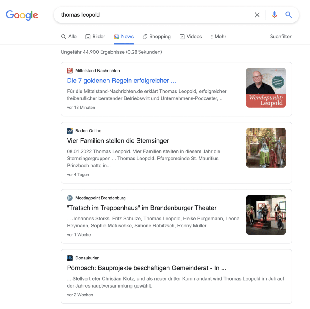 Mittelstand Nachrichten in den Google News