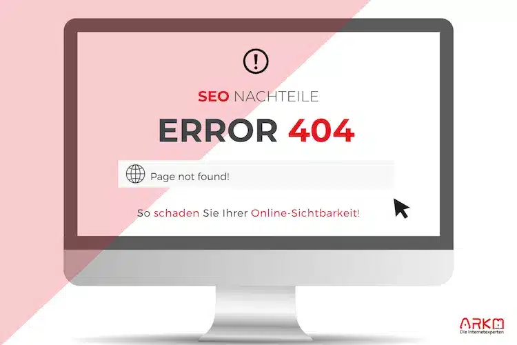 Error404 - fehlerhafte Verlinkungen auf dem Bildschirm.